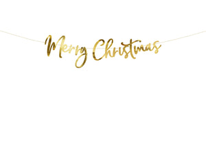 Gold Merry Christmas garland for Christmas party decorations.