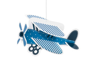 3d vintage aeroplane handing decoration in blue for aeroplane themed birthday party for girls and boys party or birthday parties from la di dah