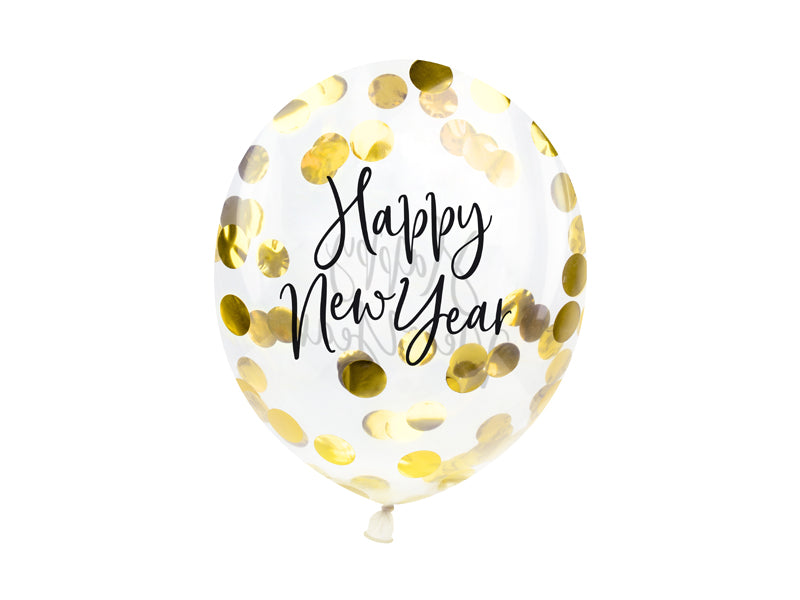 Gold Confetti New Year Balloons