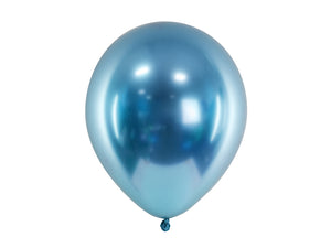 Metallic glossy blue latex balloon