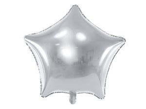 Silver foil star shape helium balloon