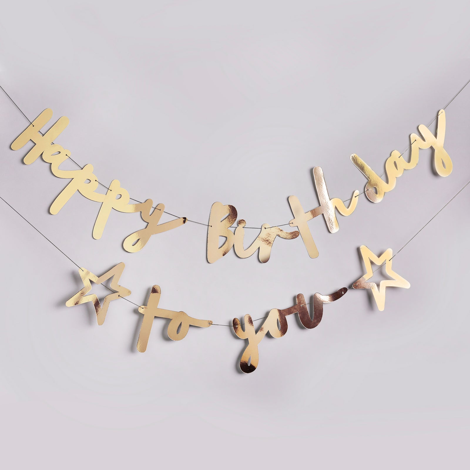 Gold Happy Birthday Banner