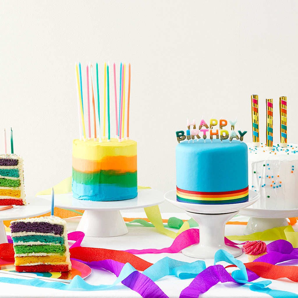 one rainbow singing fountain for your birthday cake