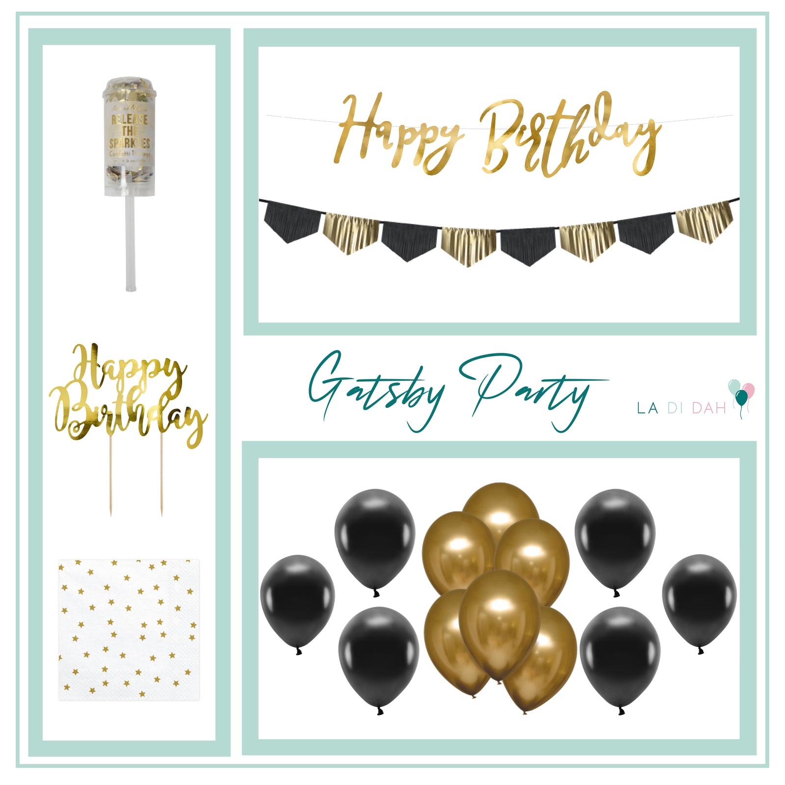Gatsby Black & Gold Decorations Box