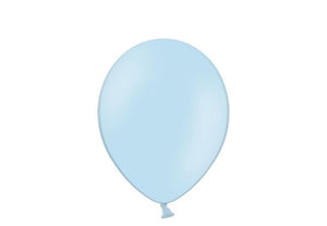 Pale blue latex balloon.