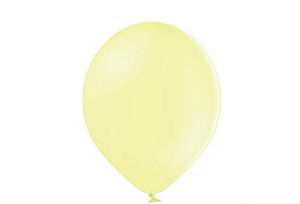 Pale yellow latex balloon.