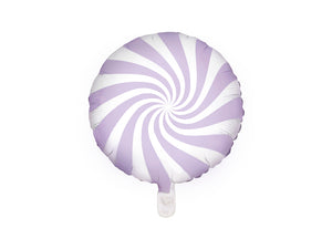 La di dah London pale purple and white swirl effect foil helium balloon. Pastel party decoration.